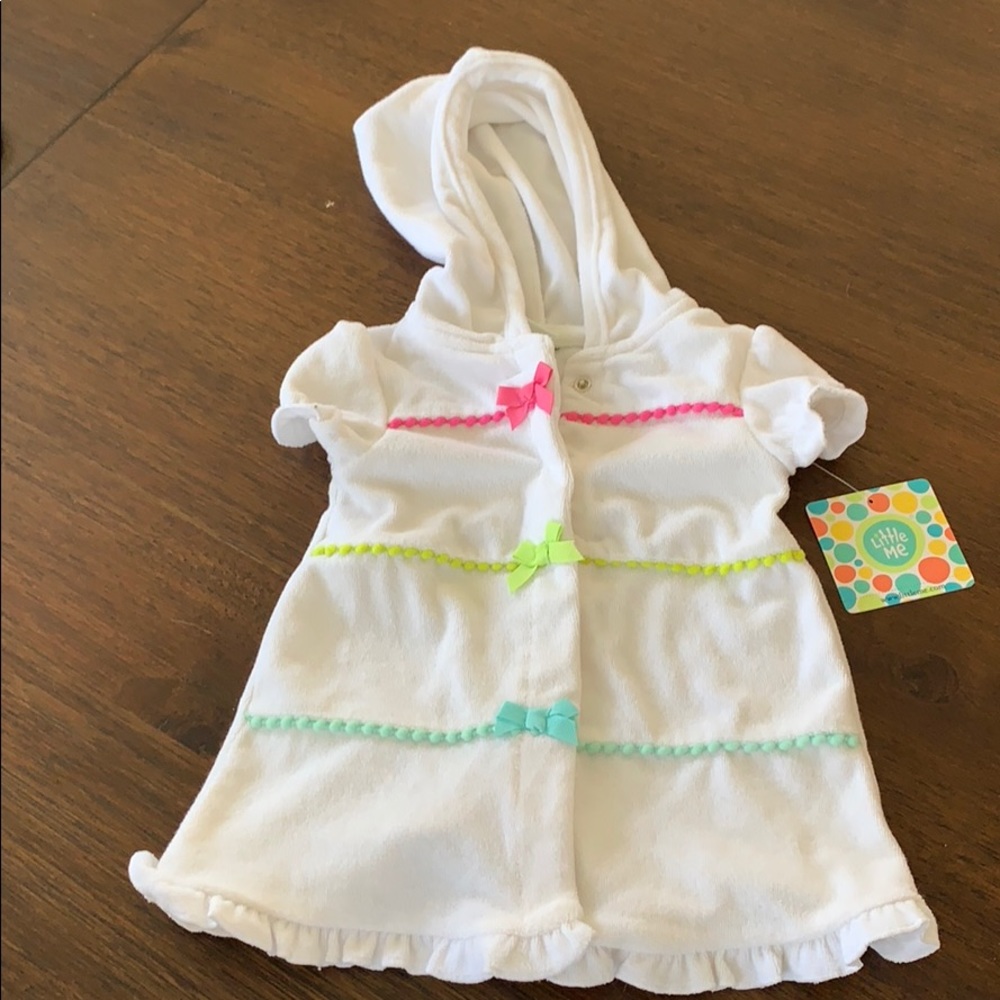 Little Me White Terry Cloth Coverup